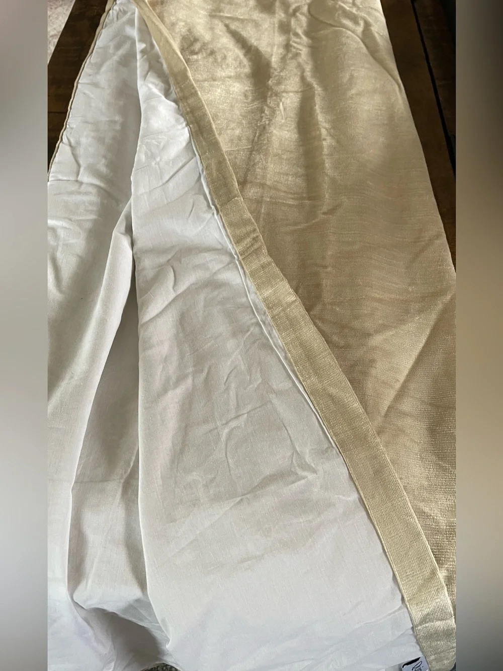 NWOT Quince Luster Velvet Curtain - Single Panel, 48 X 96 (Champagne)